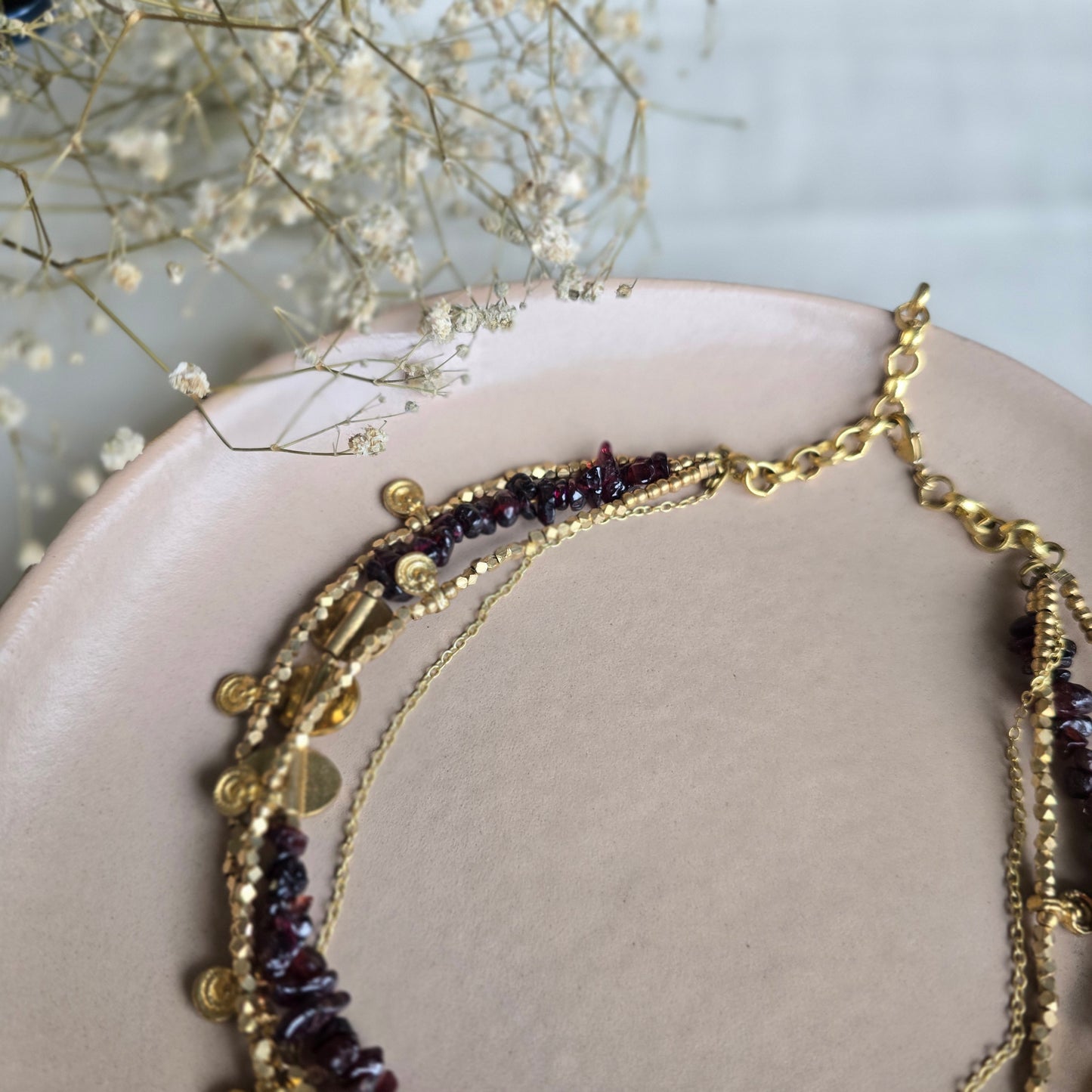 Garnet Layered necklace