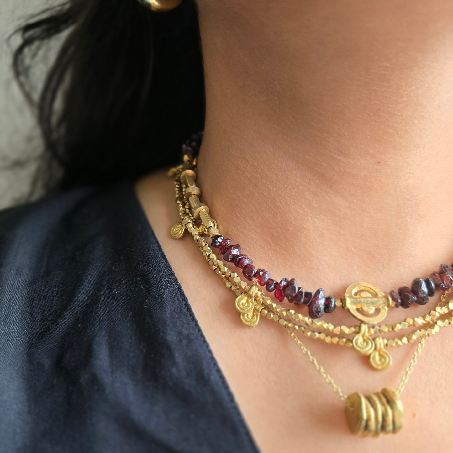 Garnet Layered necklace