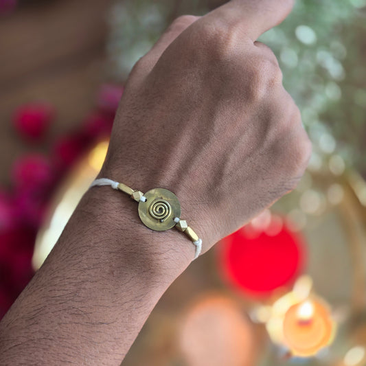 Spiral Brass Rakhi