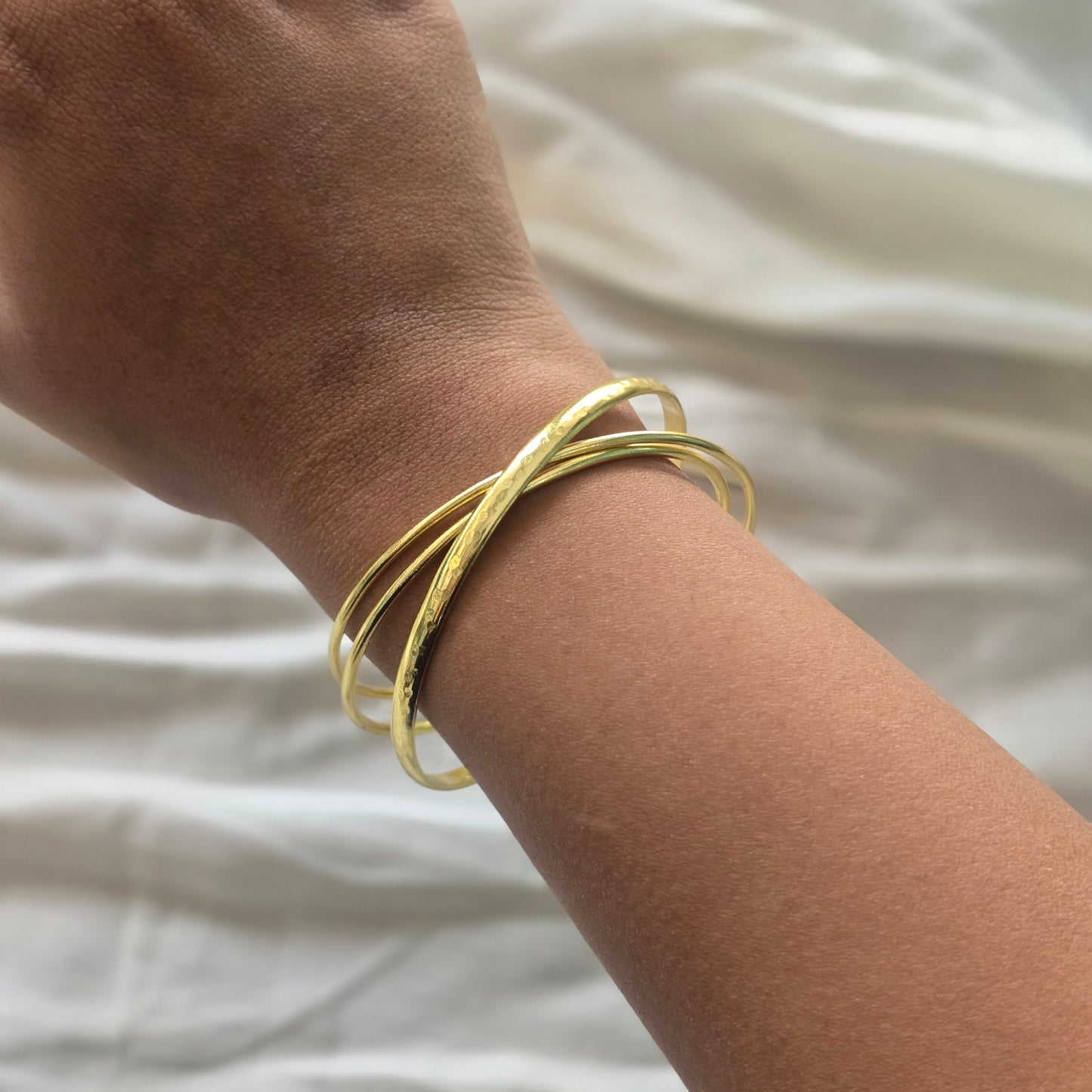 gold plated stacked bracelet