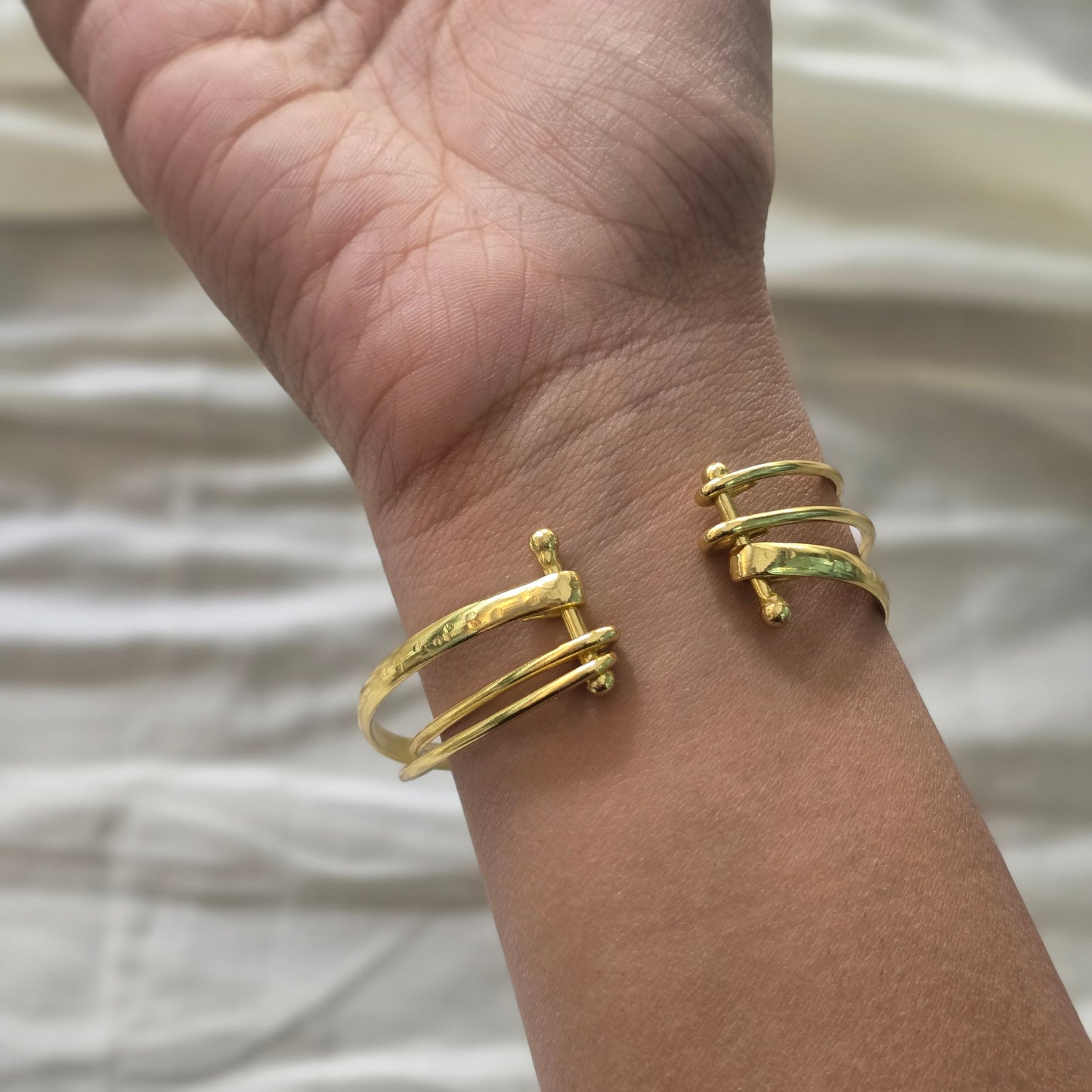 gold plated stacked bracelet