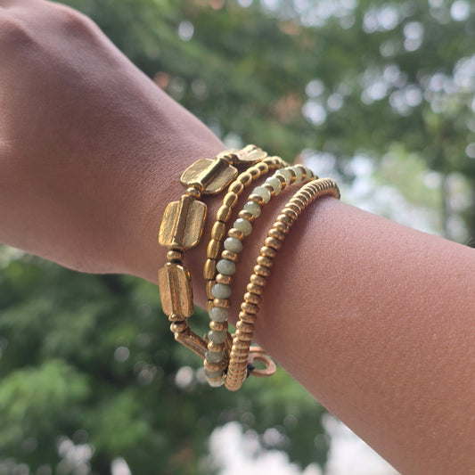 Layered Bracelet - Rectangle Charms