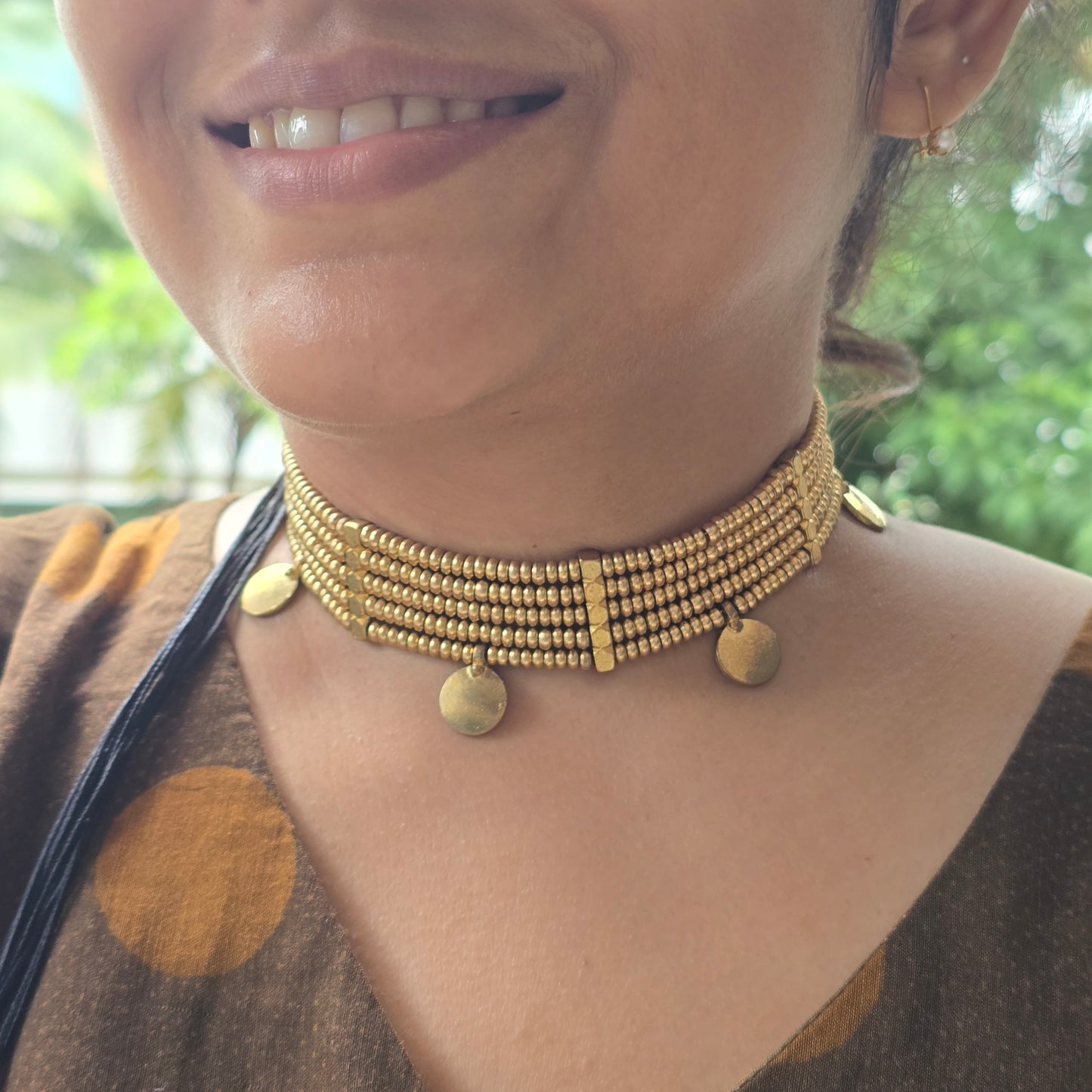 Medallions Brass Charm Choker