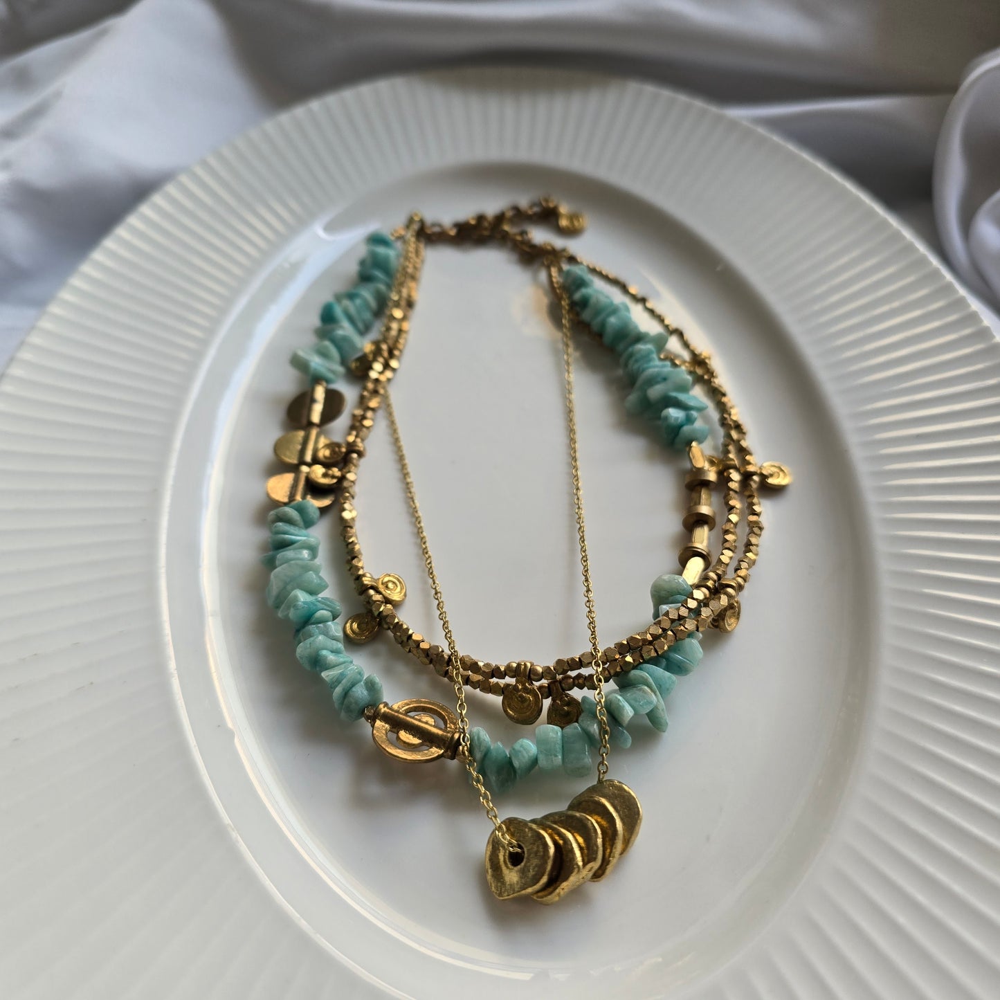 Aqua Green Layered necklace
