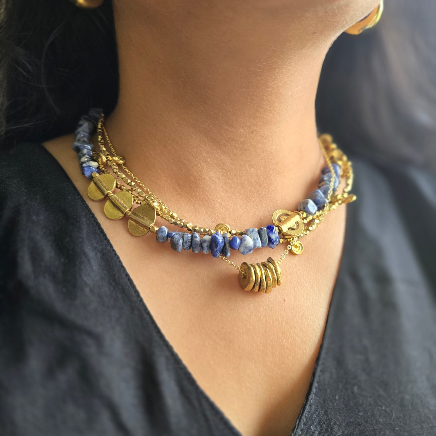 Lapis layered necklace