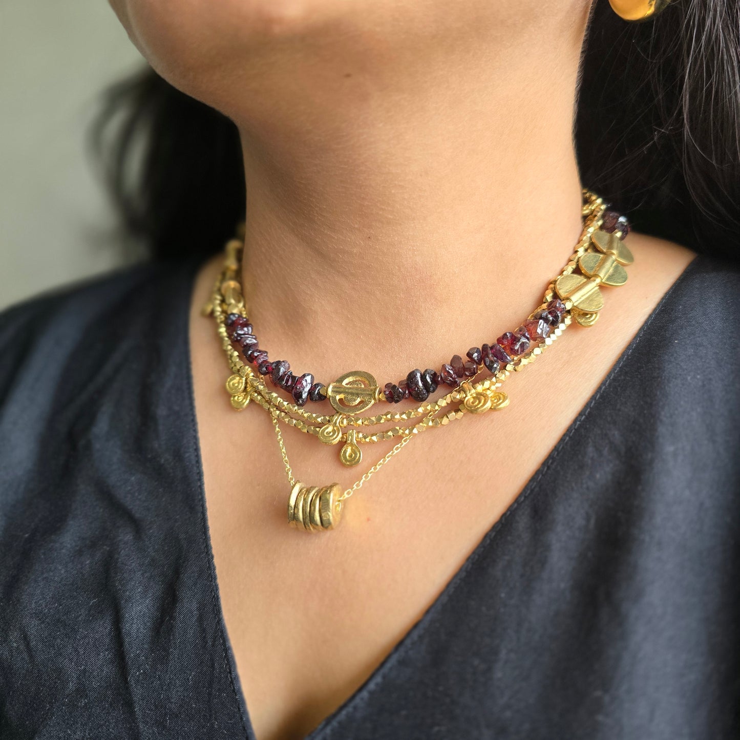 Garnet Layered necklace