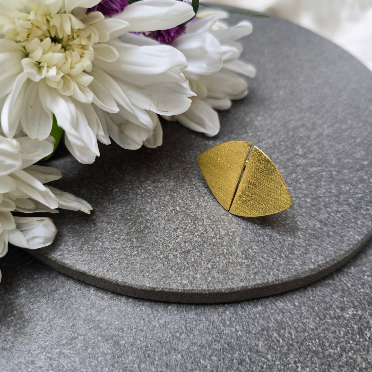 Bold Brass Arch Ring - Gold plated
