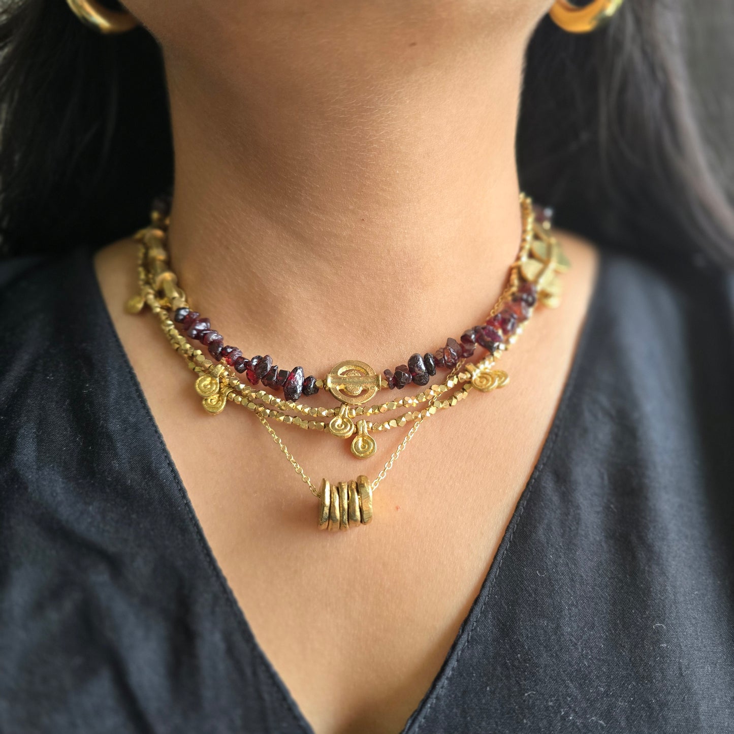 Garnet Layered necklace