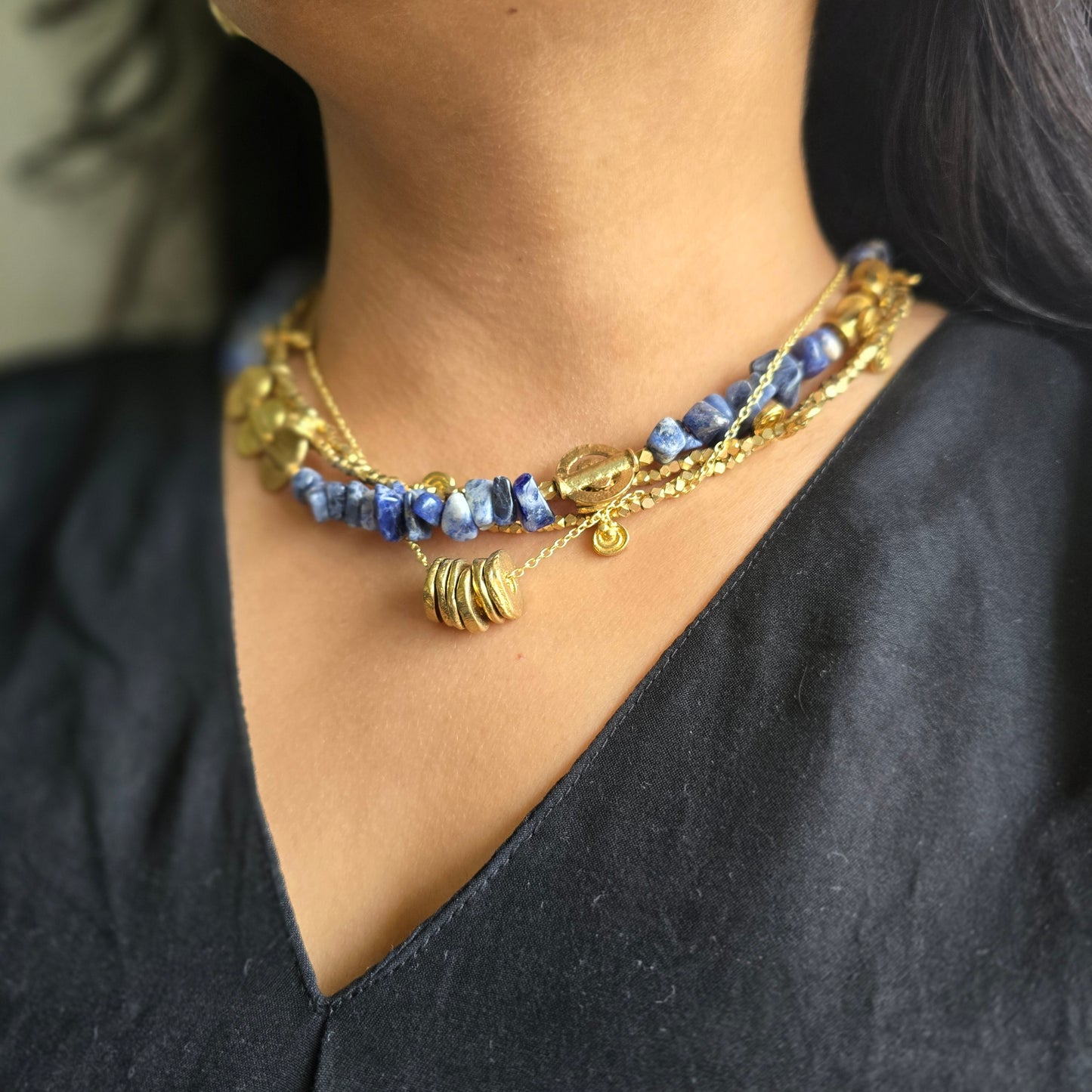 Lapis layered necklace