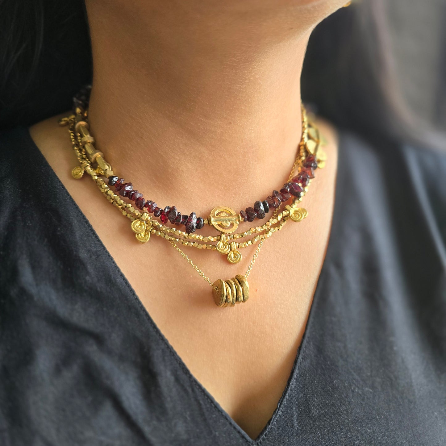Garnet Layered necklace