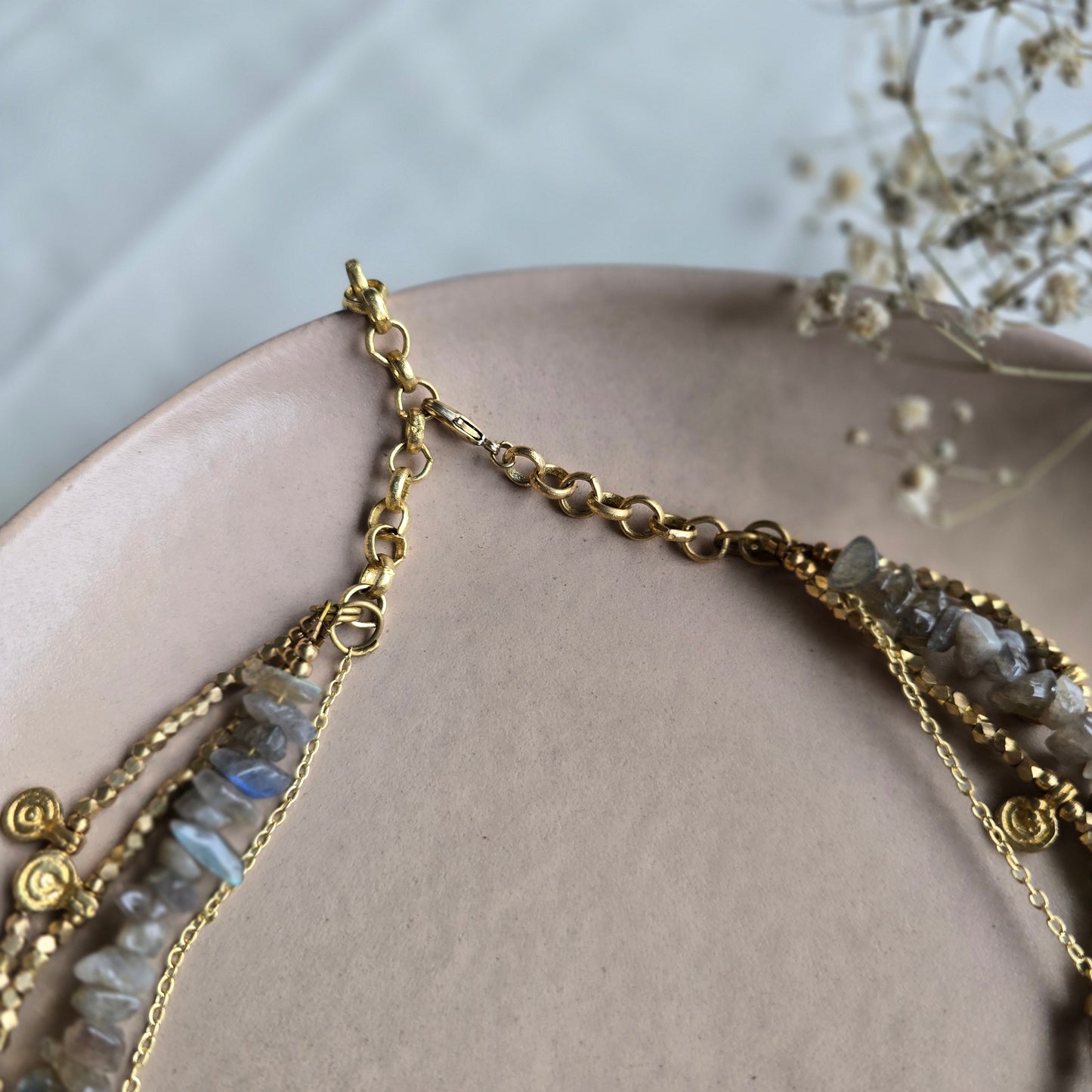 Labradorite layered necklace
