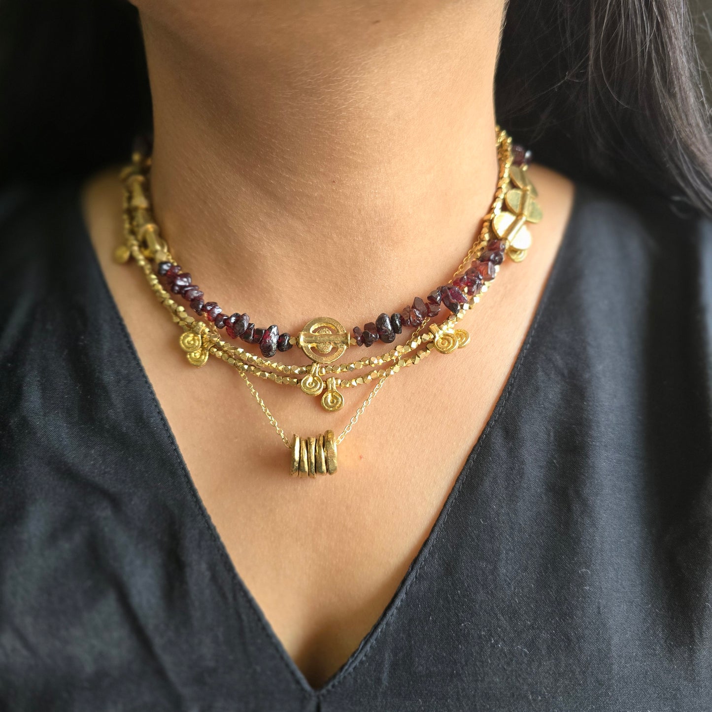 Garnet Layered necklace
