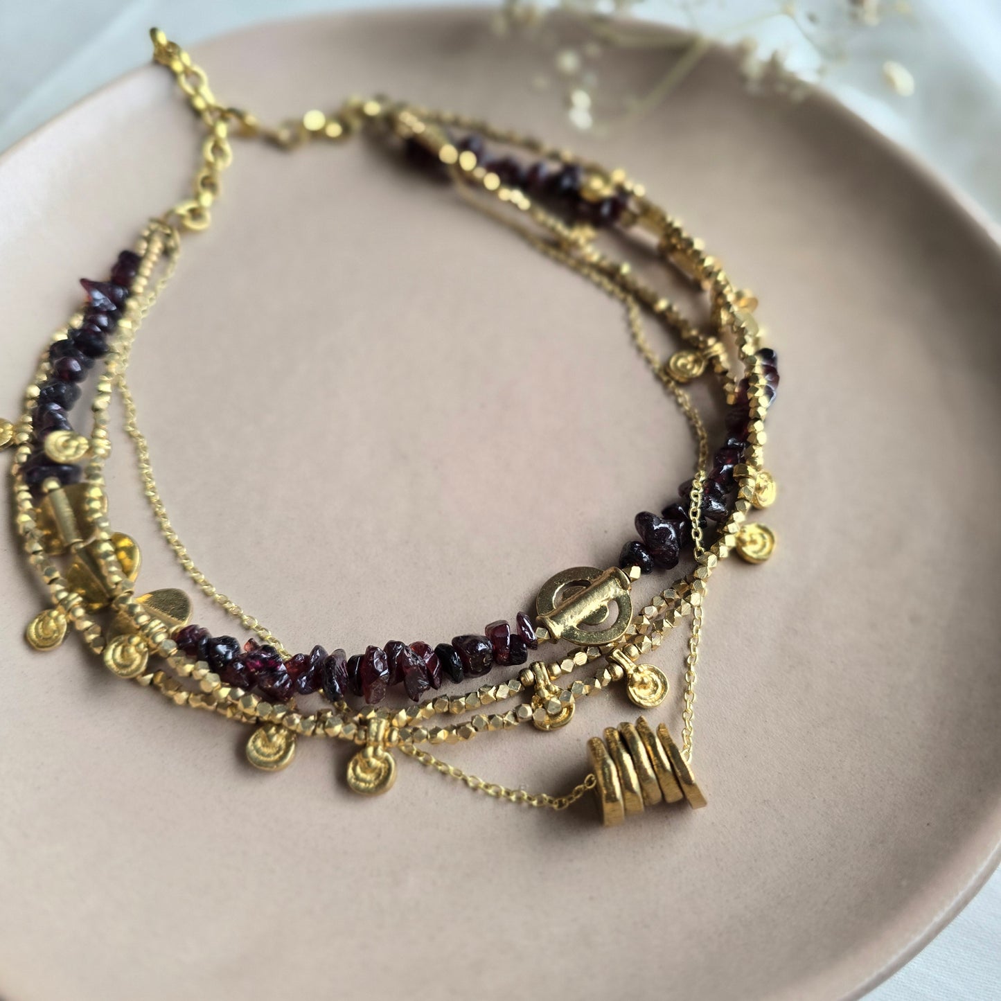 Garnet Layered necklace