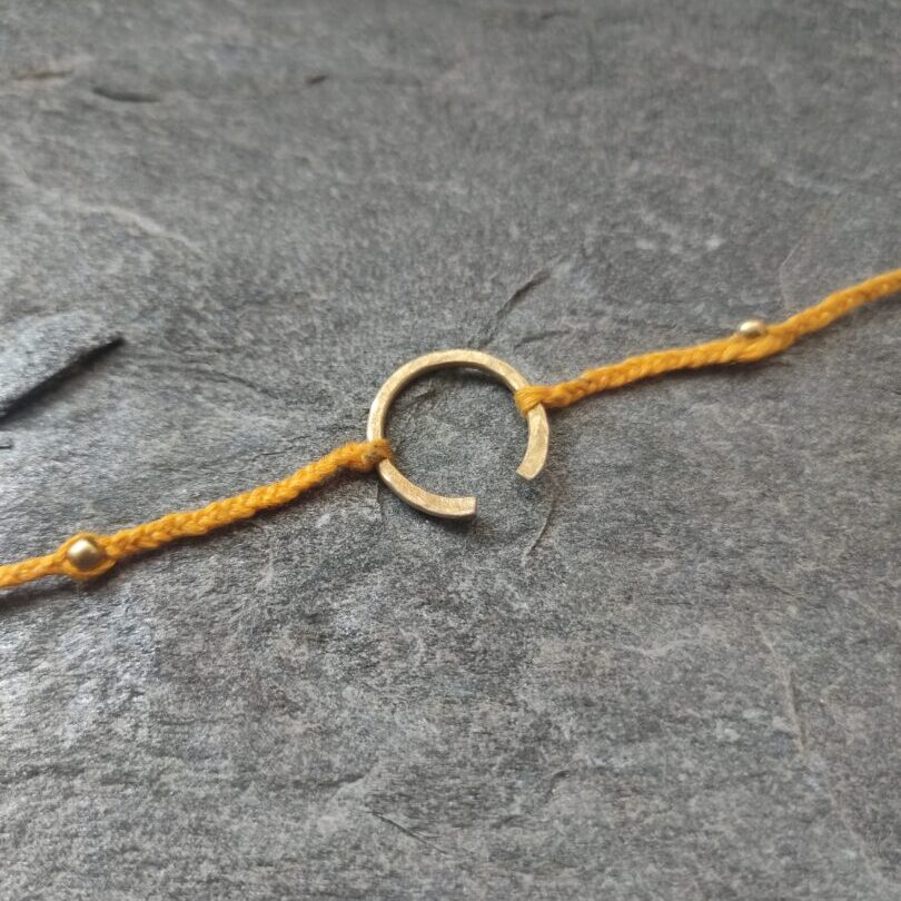 Horse Shoe Rakhi - Yellow