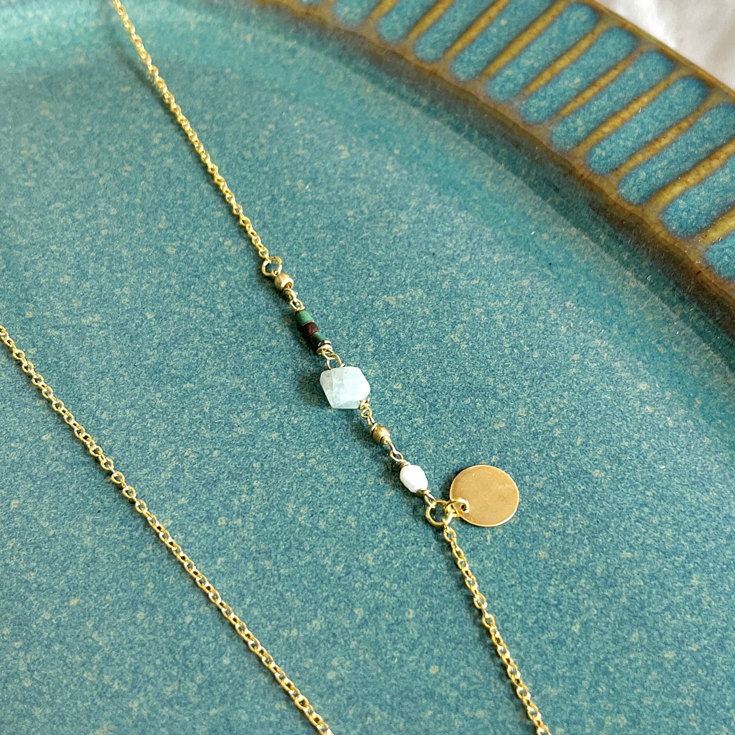 hammered disc necklace