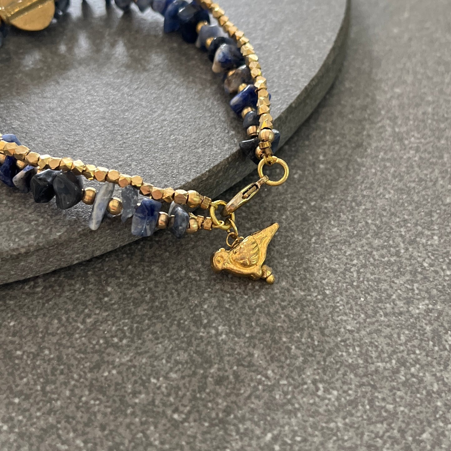 Lapis Lazuli Bracelet with Bird Charms