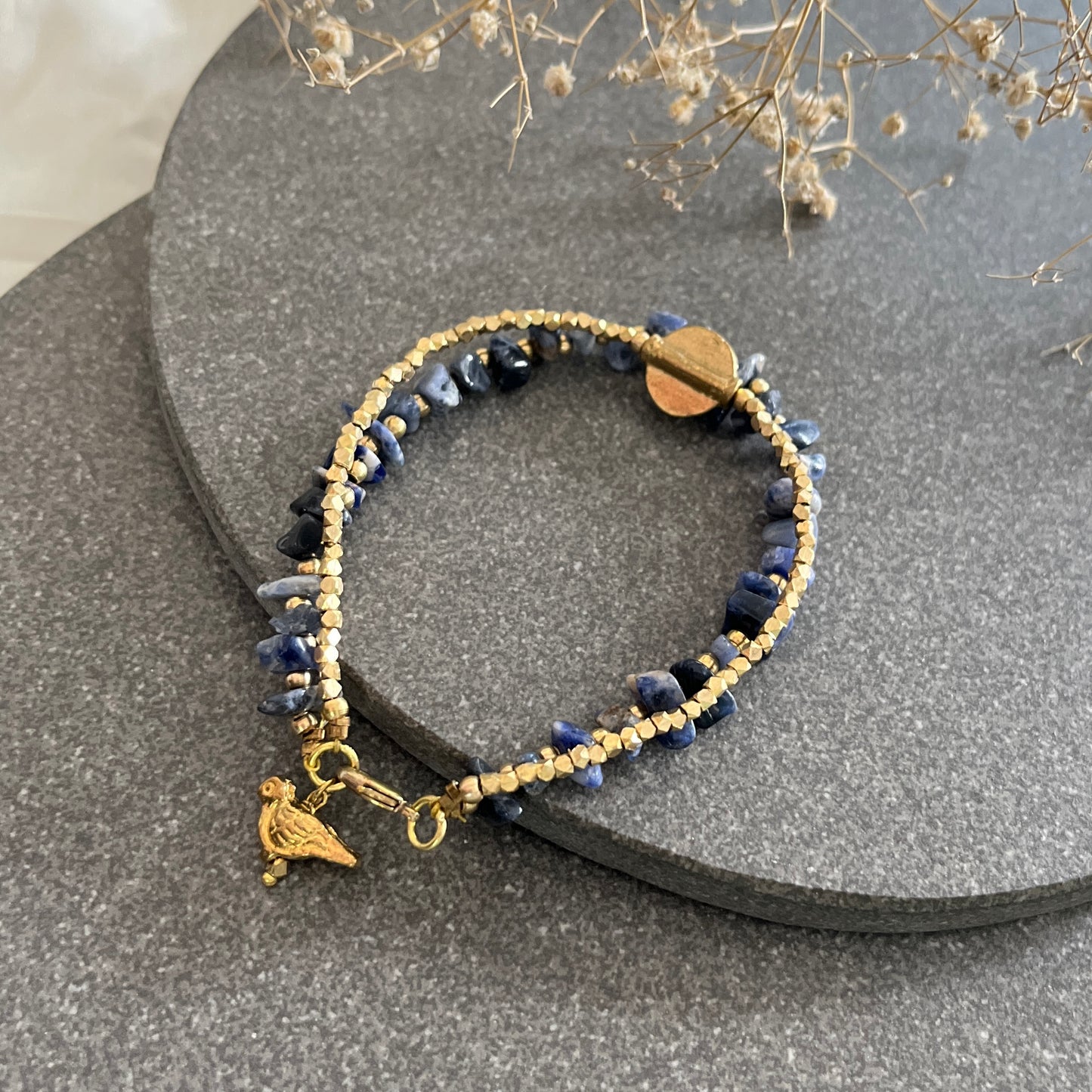 Lapis Lazuli Bracelet with Bird Charms