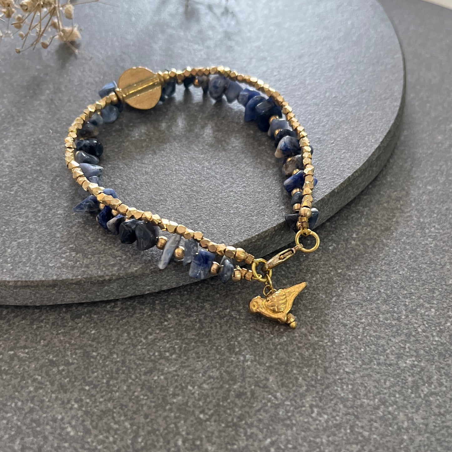 Lapis Lazuli Bracelet with Bird Charms