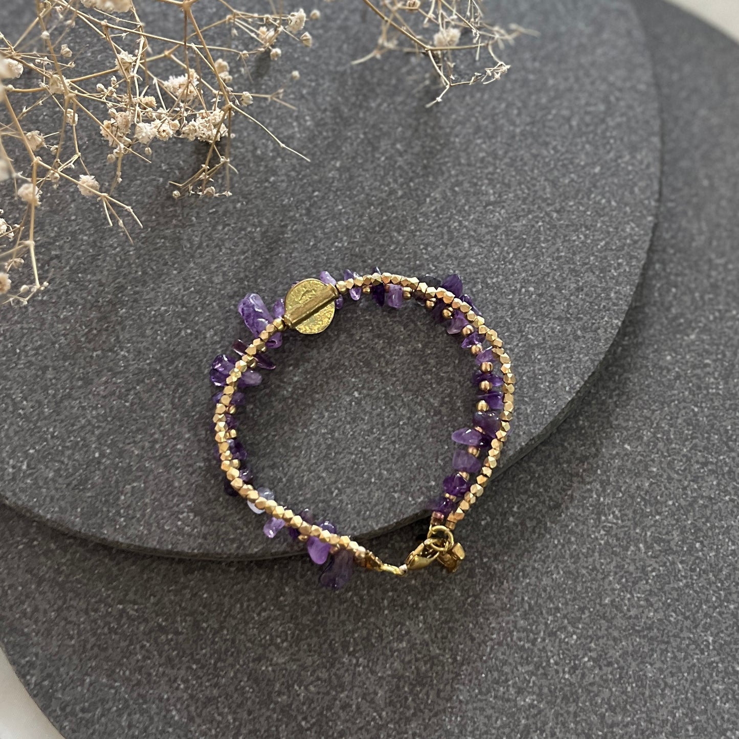 Amethyst Bracelet with Bird Charms