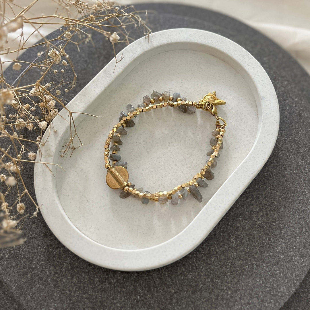 Labradorite Bracelet with Bird Charms