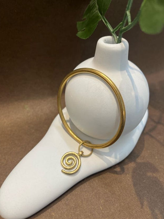 Solid Brass Bangle - Spiral