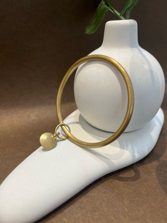 Solid Brass Bangle - Sun Spot
