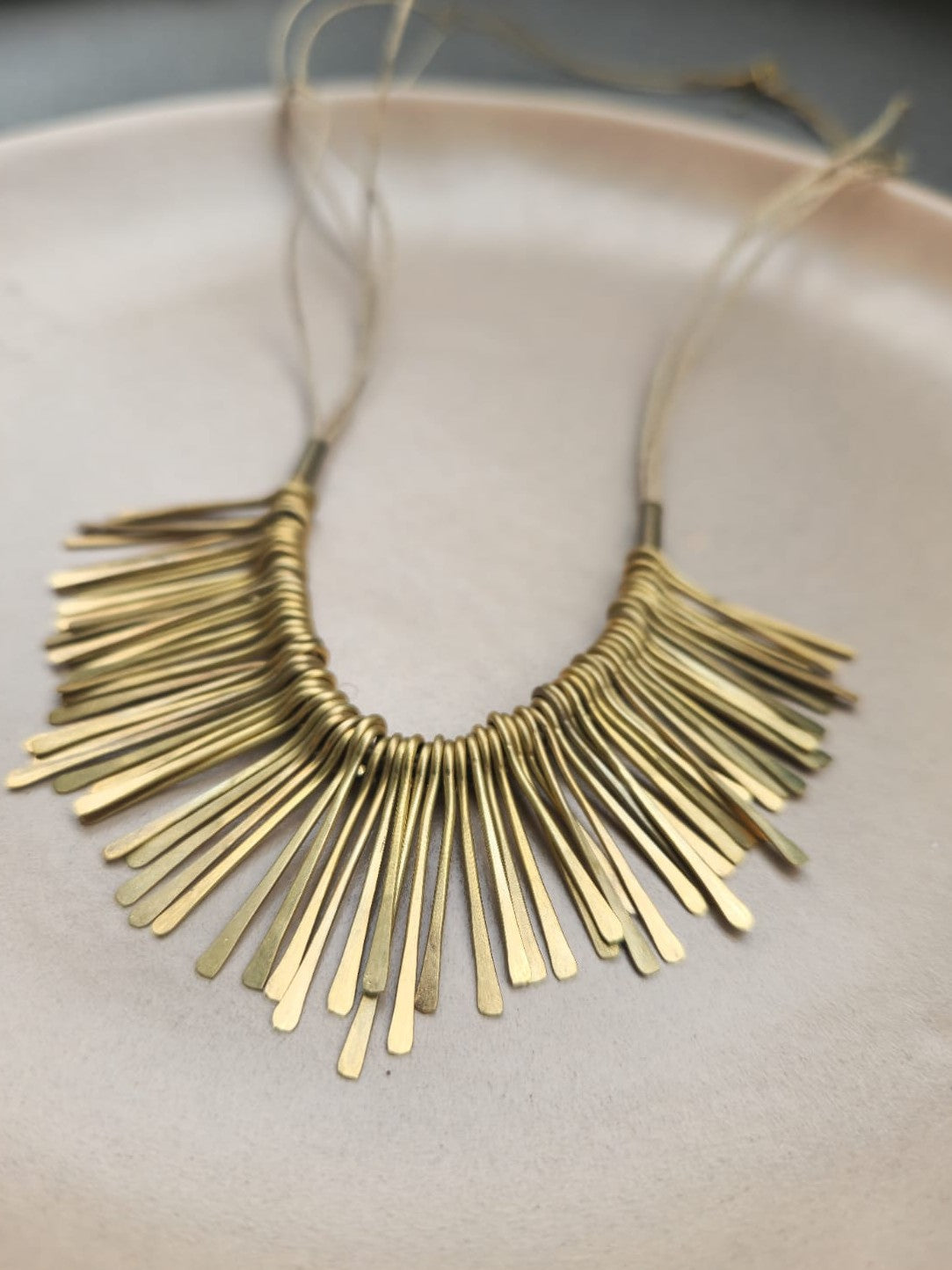 Brass spikes necklace