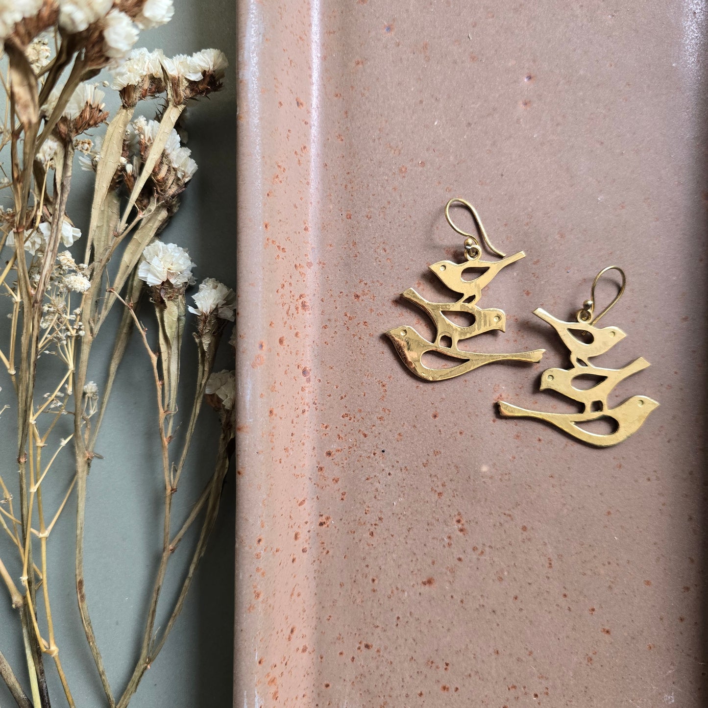 Bird Earring handmade jewelry, front picture