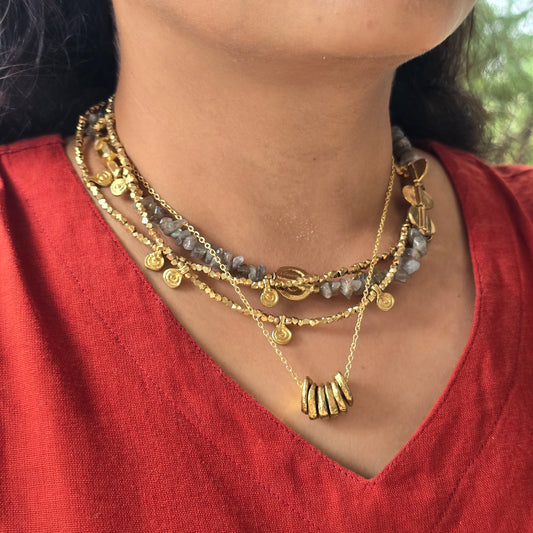 Labradorite layered necklace