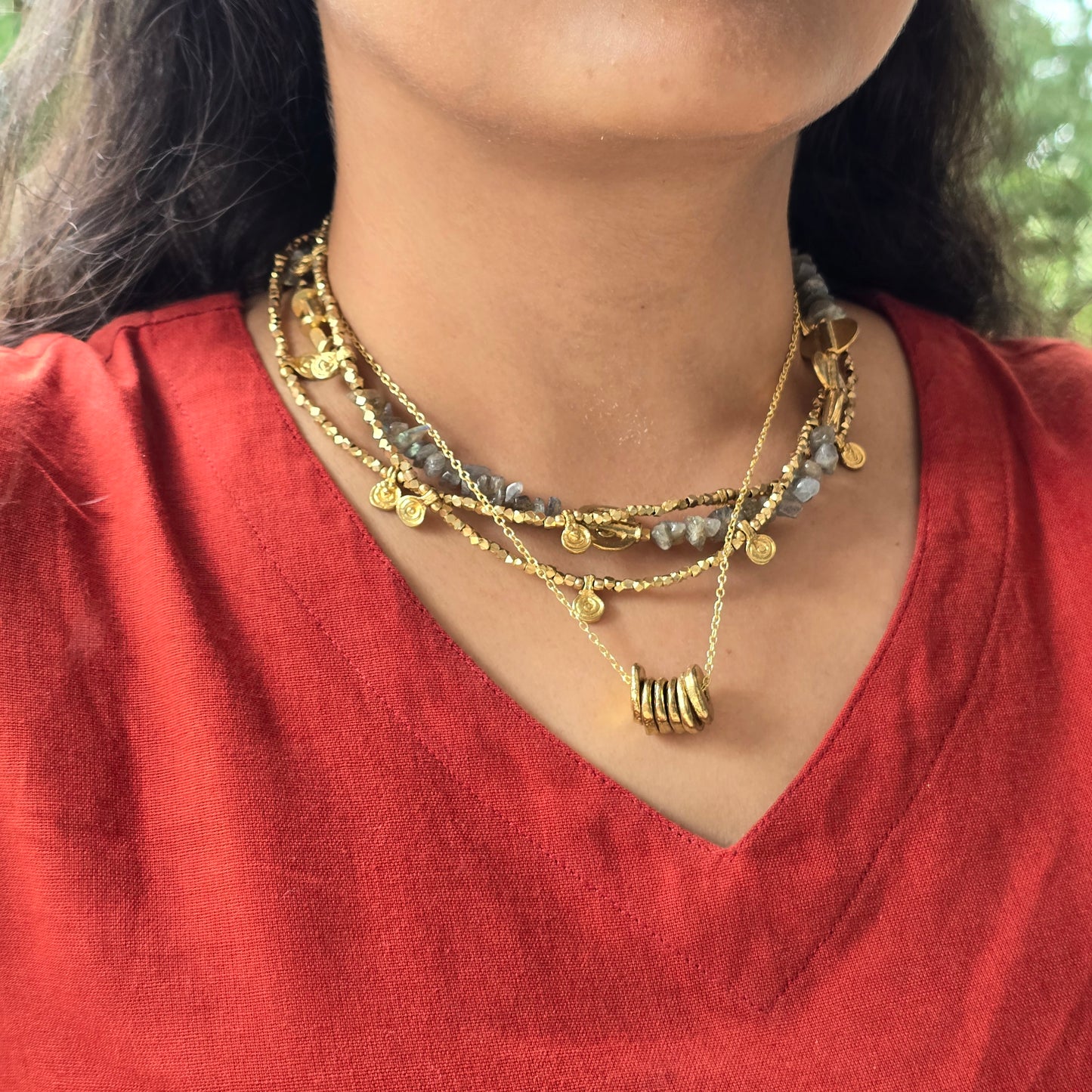 Labradorite layered necklace