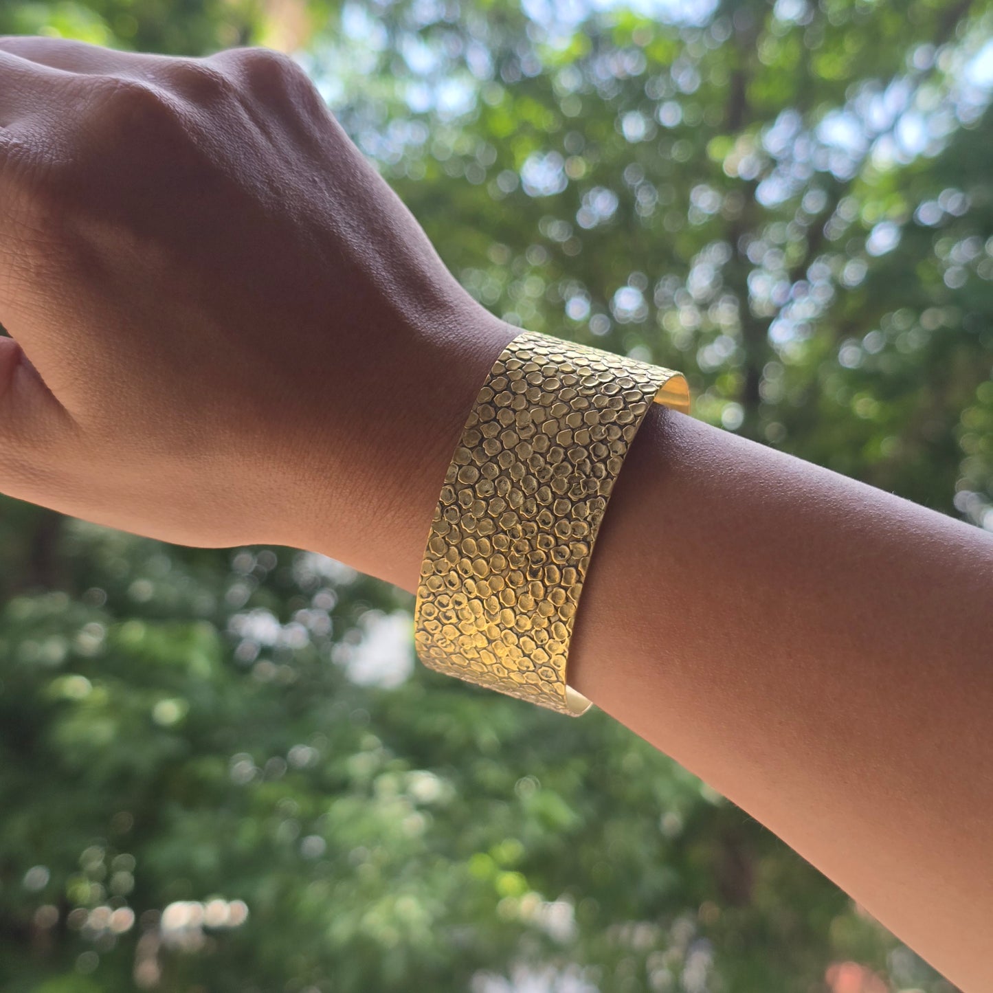 Textured brass cuff 1