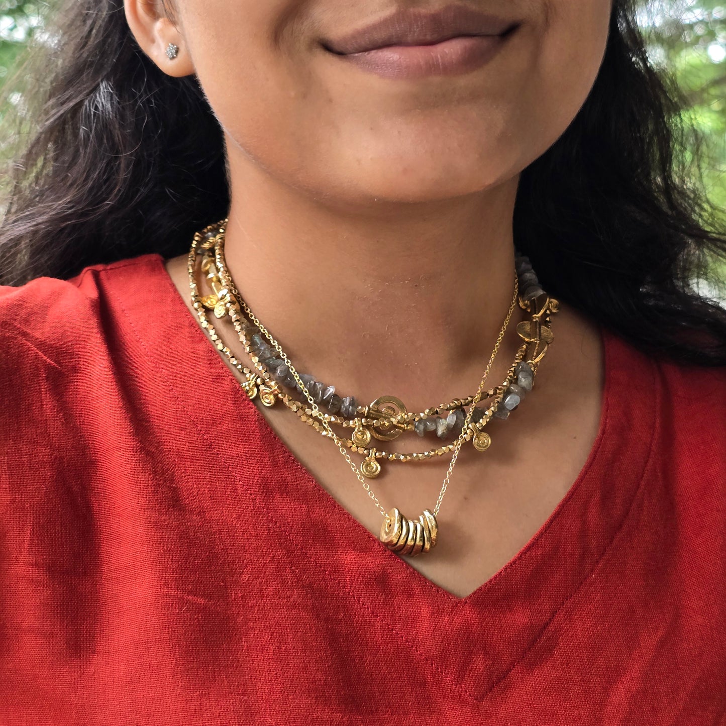 Labradorite layered necklace