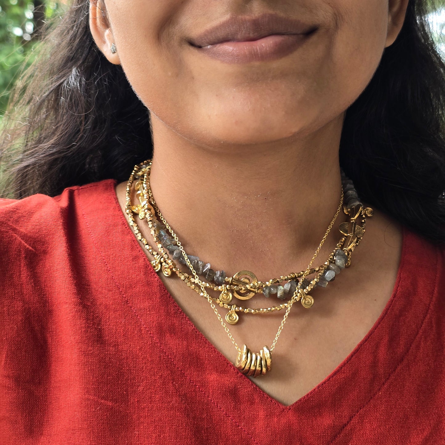 Labradorite layered necklace