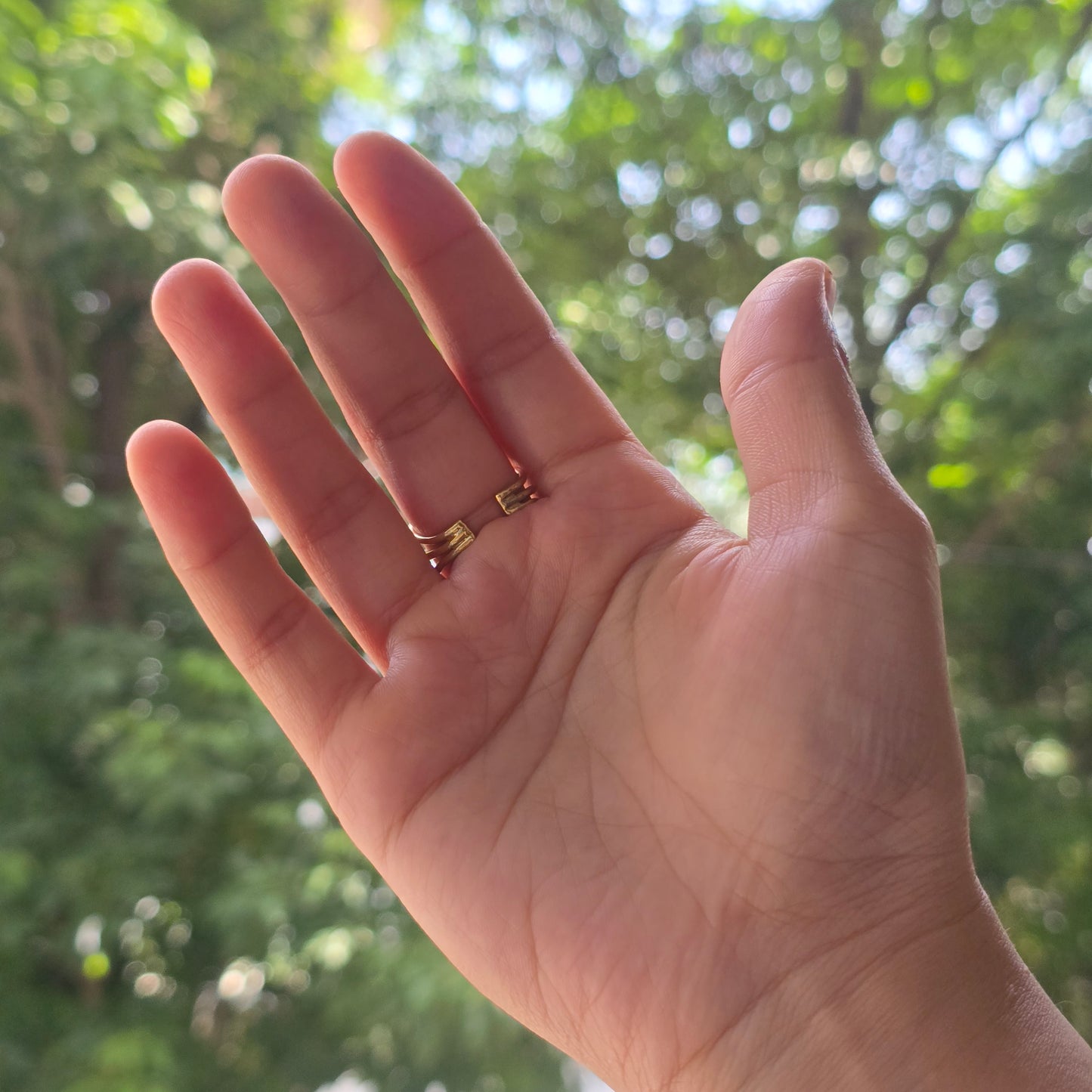 Garnet trio ring