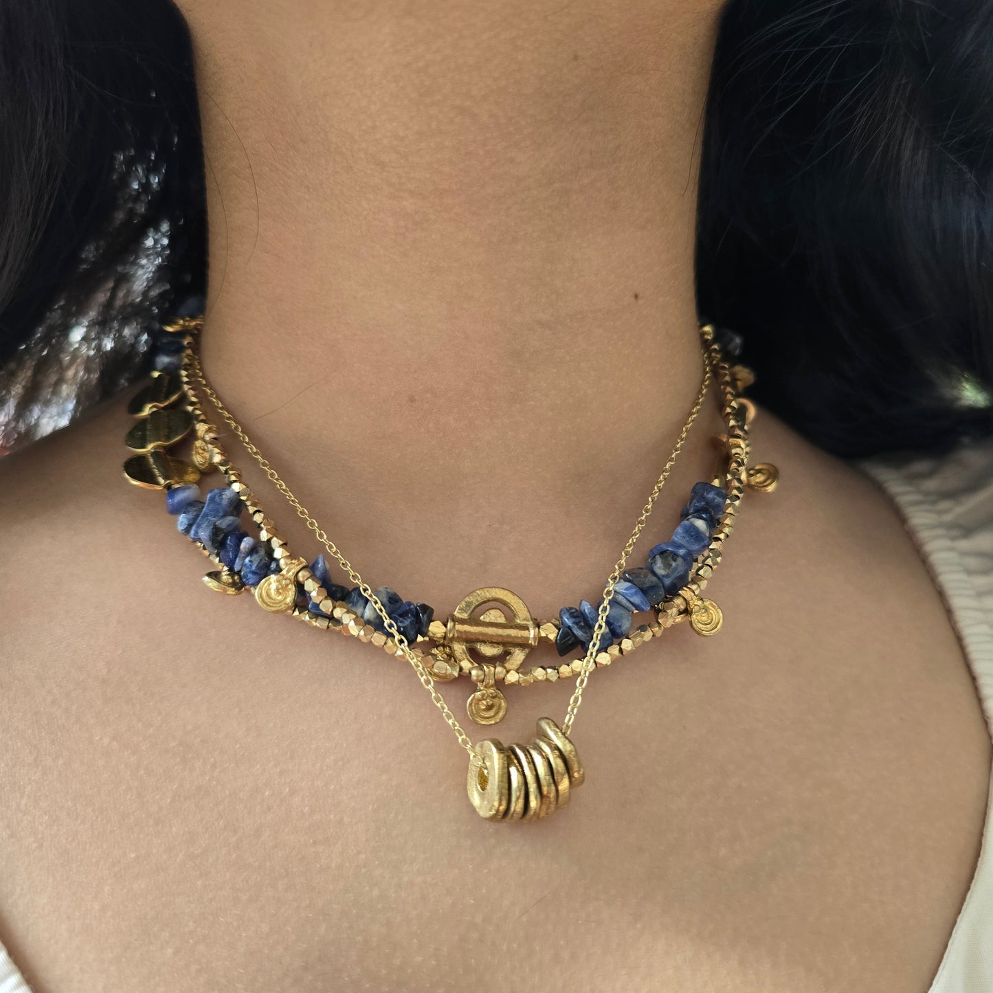 Lapis layered necklace