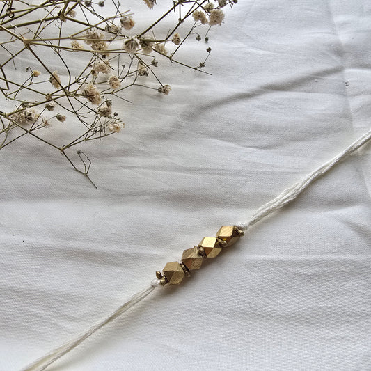 4 Beads Brass rakhi - english colors
