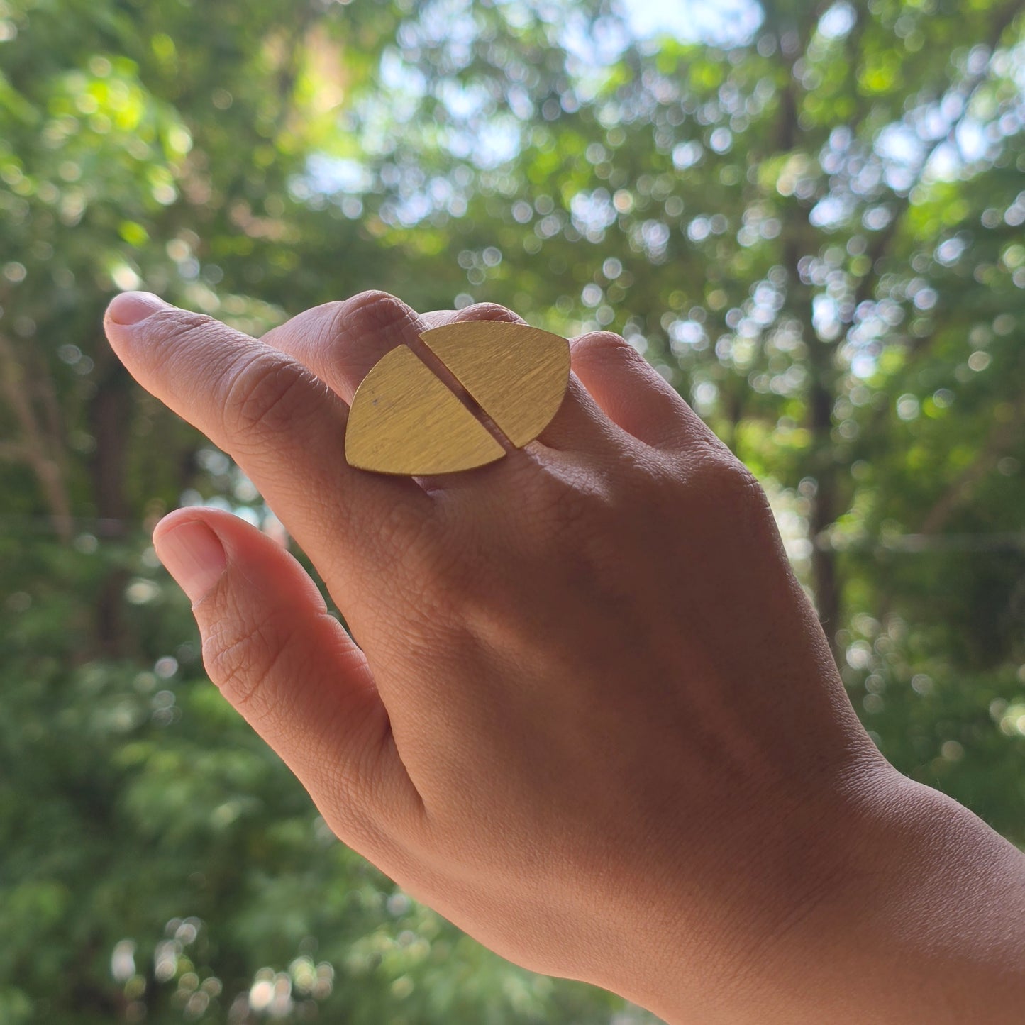 Bold Brass Arch Ring - Gold plated