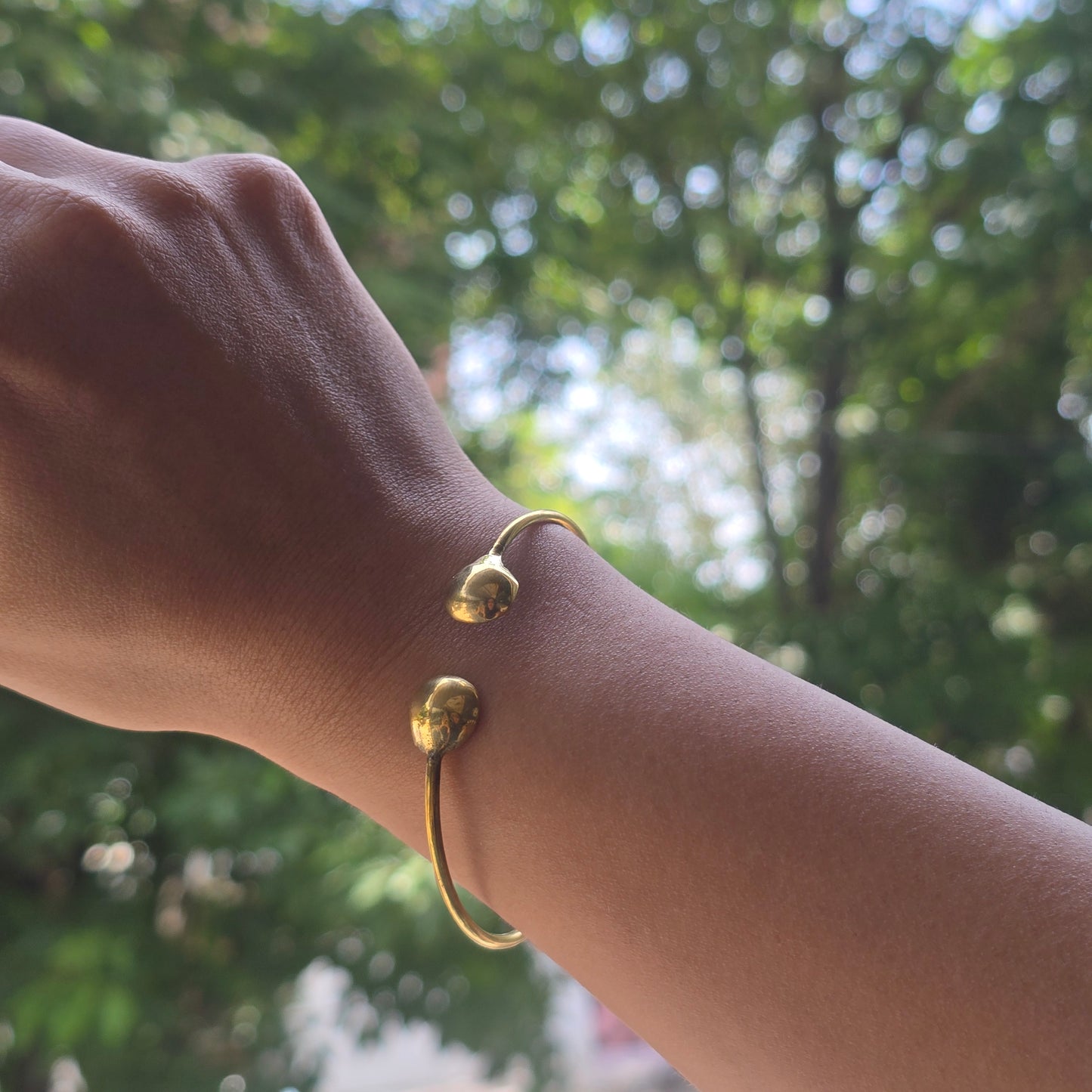 Brass petal bracelet