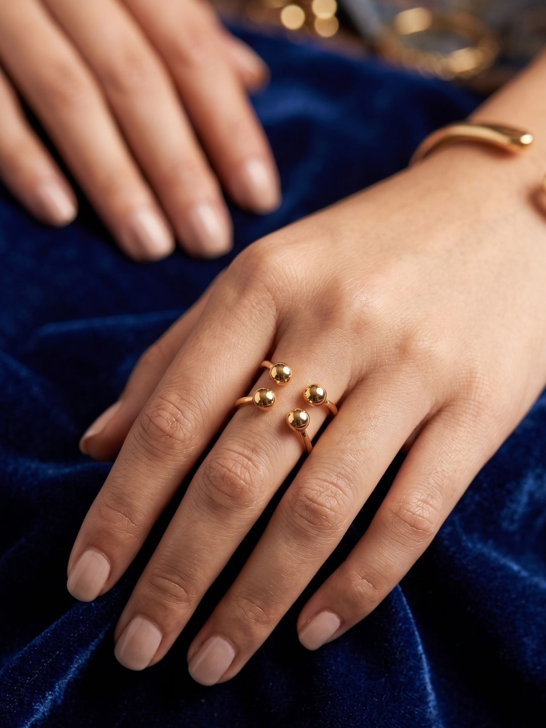 Gold-Toned 2-in-1 Reversible Criss-Cross Ring