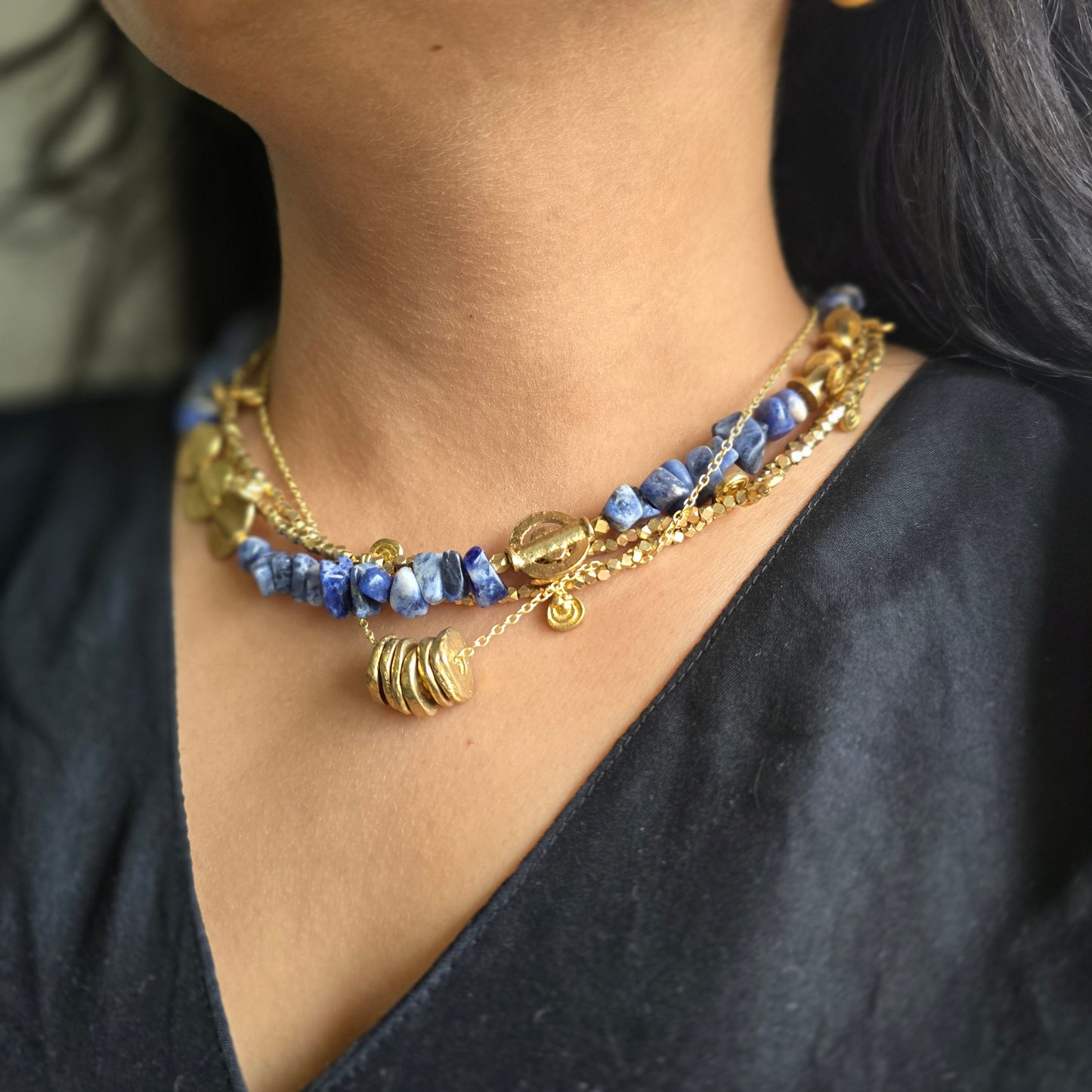 Lapis layered necklace