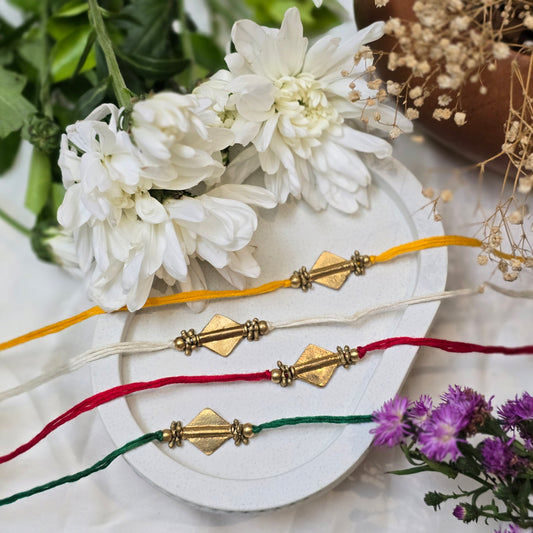 Diamond Brass Bead Rakhi