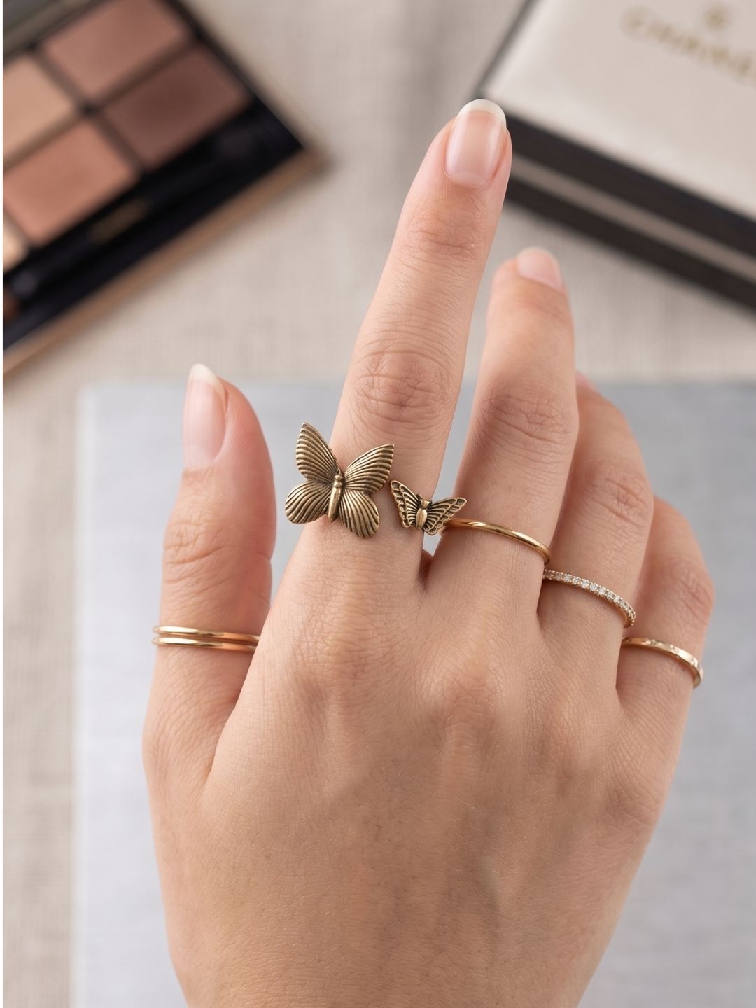 Twin Butterfly Open Ring
