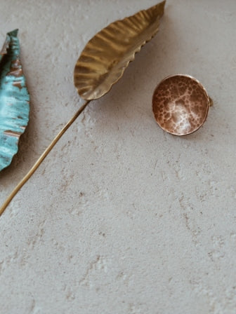 Hammered dome ring - copper