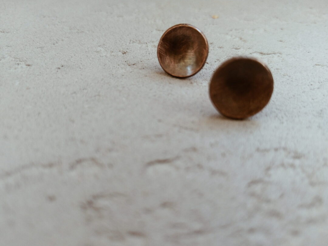 Rustic domed earstuds