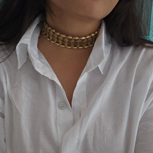 Bold brass elegance choker