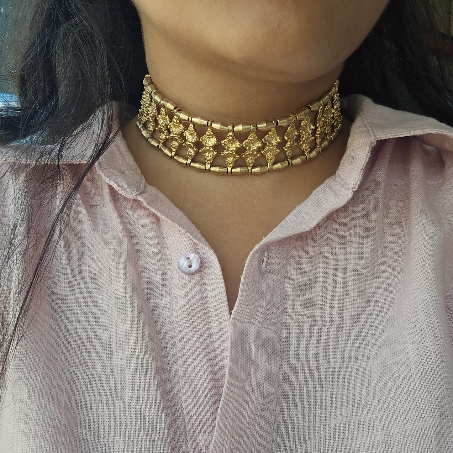 Aurora Brass Choker