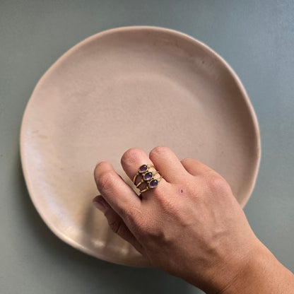 Trio ring - Amethyst