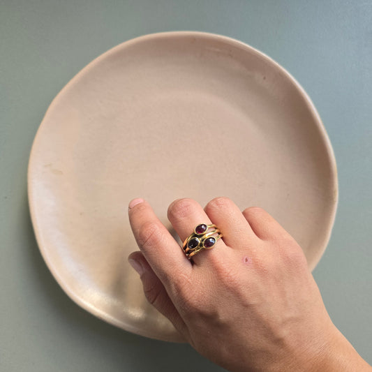 Stacked ring - Garnet