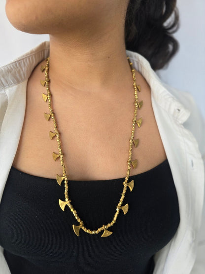 Brass axe necklace