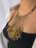 Bar necklace with jute thread